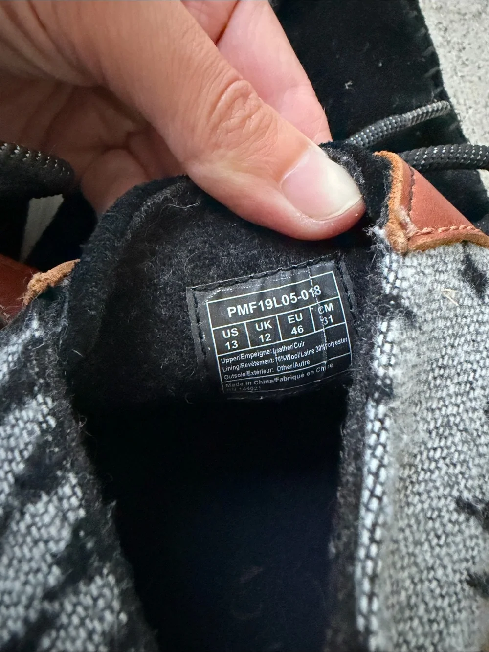 Pendleton Mens PMF19L06-012 Black Vibram Lace Up Wool Sneaker Shoes Size US 13 - Picture 4 of 4